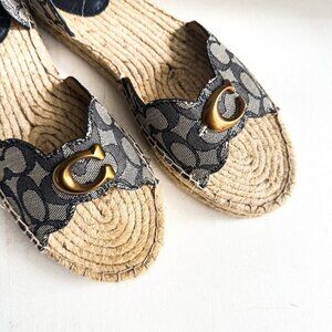 Coach Navy Blue Espadrille Sandals 10